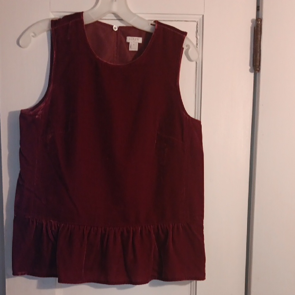 J. Crew Burgundy Sleeveless Blouse